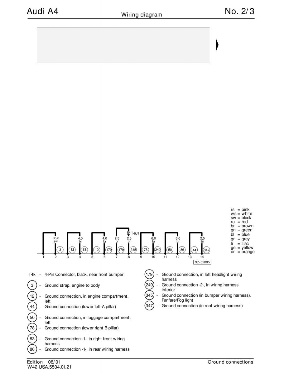 manual Audi A4 B5 Audi A4 B5 wiring diagrams schematy / page 3