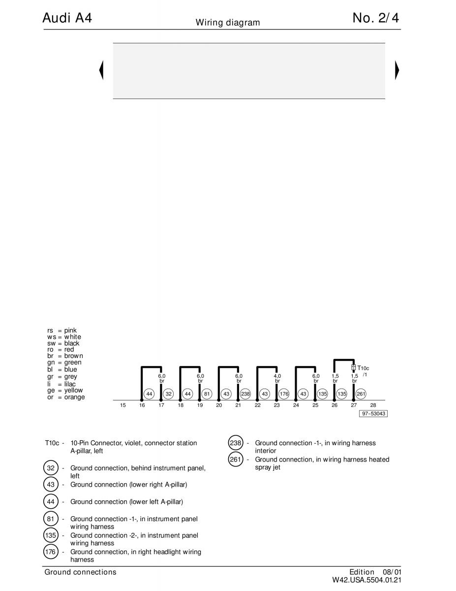 manual Audi A4 B5 Audi A4 B5 wiring diagrams schematy / page 4