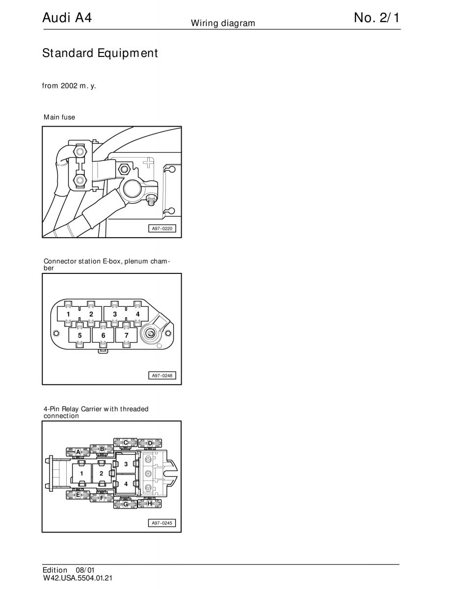 Audi A4 B5 wiring diagrams schematy / page 1