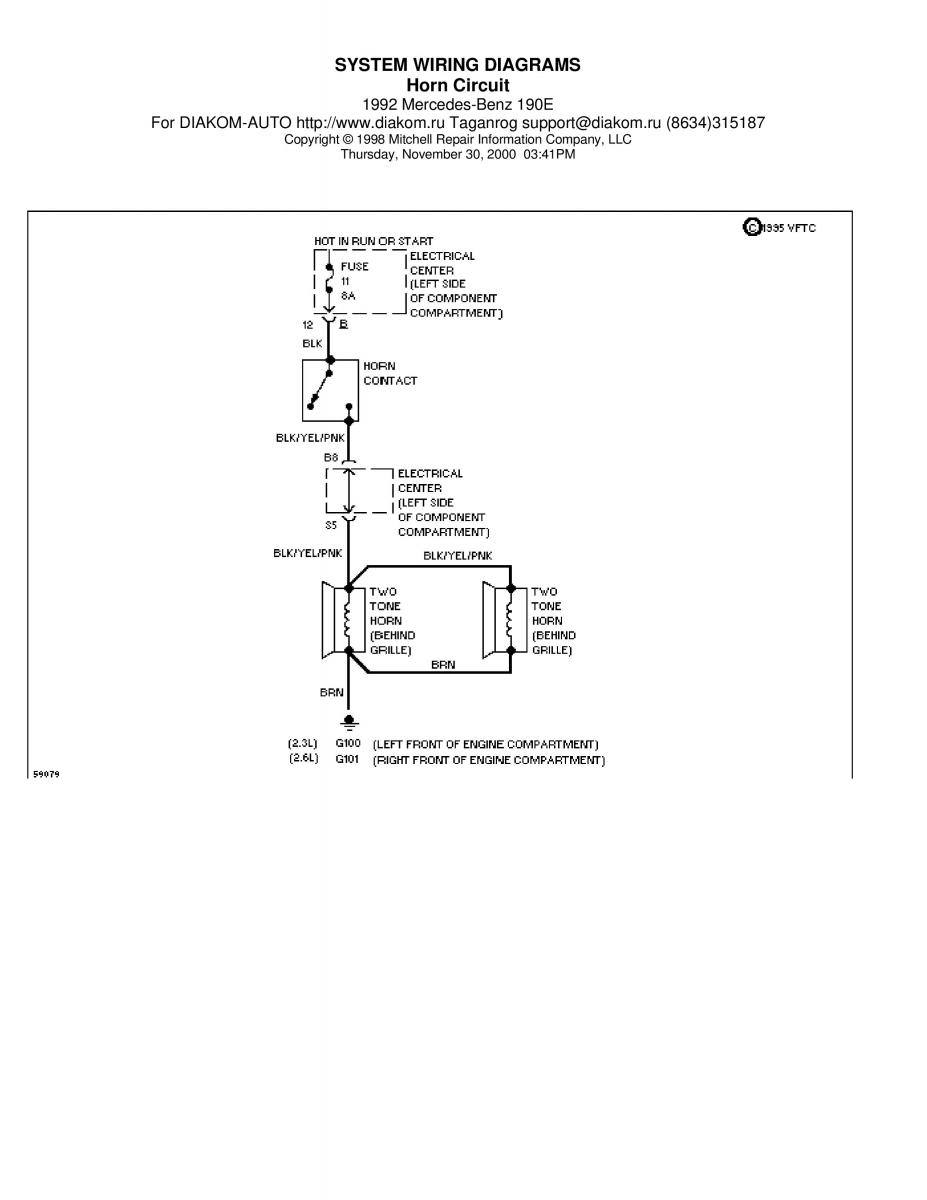 manual Mercedes 190 Mercedes Benz 190 W201 wiring diagram schemat / page 13