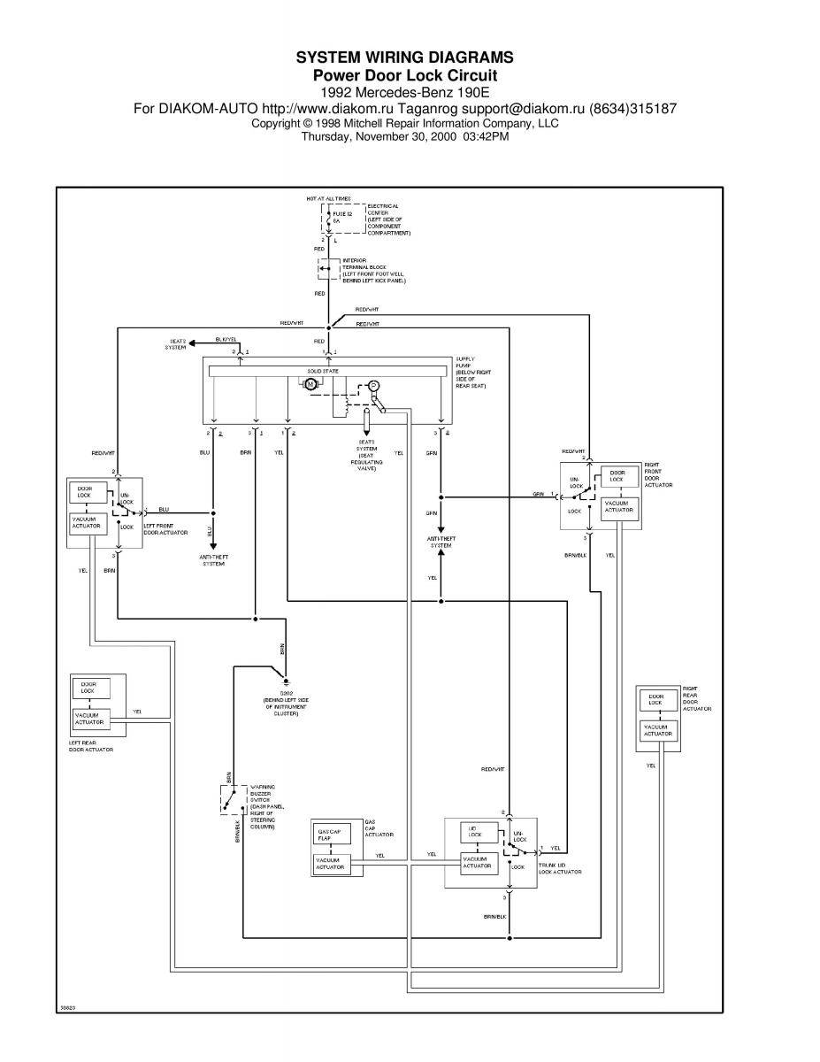 manual Mercedes 190 Mercedes Benz 190 W201 wiring diagram schemat / page 18
