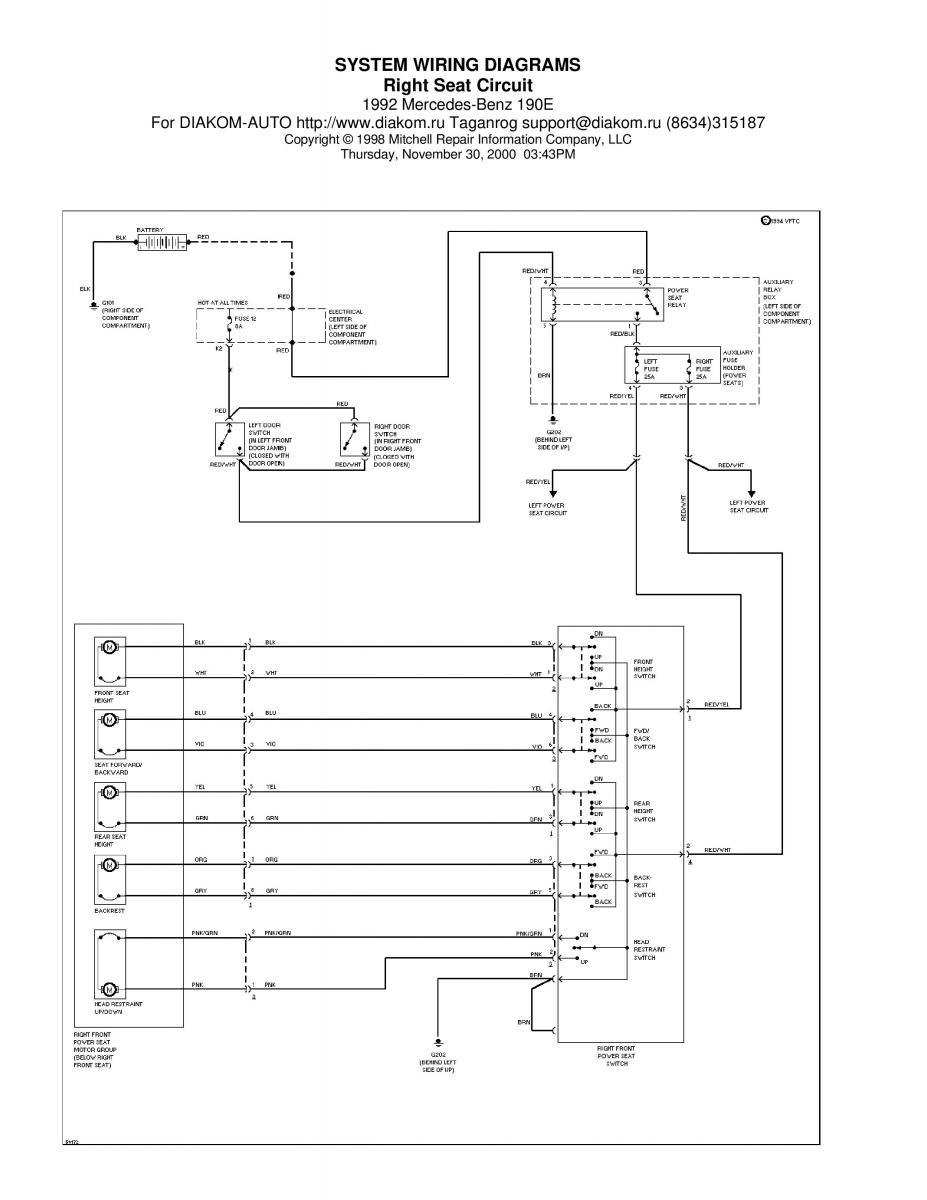 manual Mercedes 190 Mercedes Benz 190 W201 wiring diagram schemat / page 24