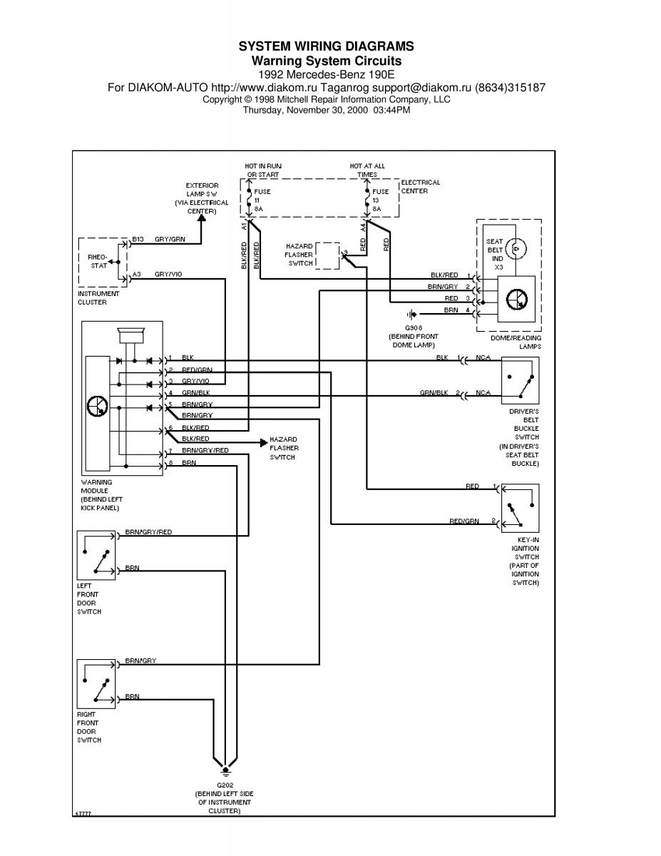 manual Mercedes 190 Mercedes Benz 190 W201 wiring diagram schemat / page 31