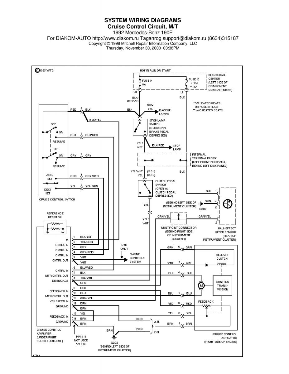 manual Mercedes 190 Mercedes Benz 190 W201 wiring diagram schemat / page 6
