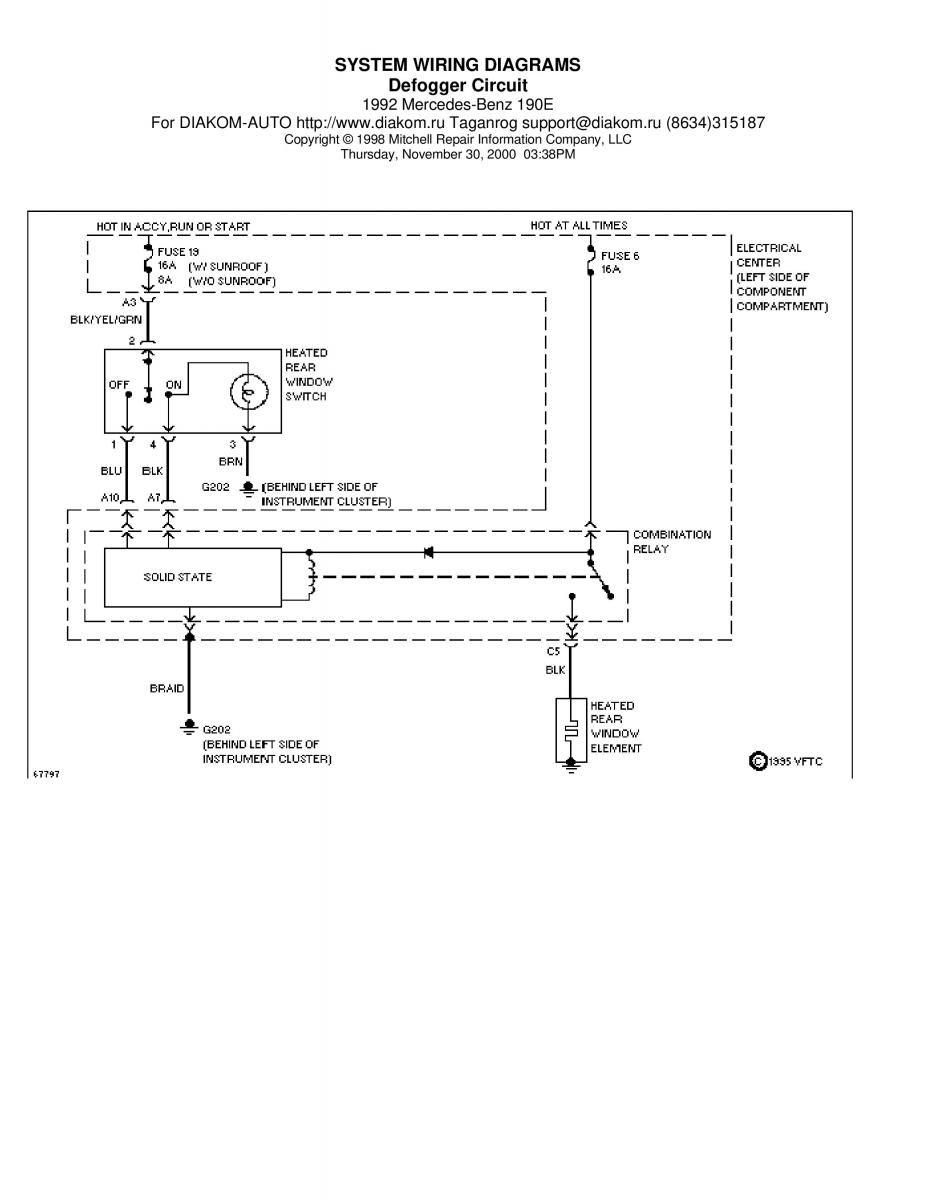 manual Mercedes 190 Mercedes Benz 190 W201 wiring diagram schemat / page 7