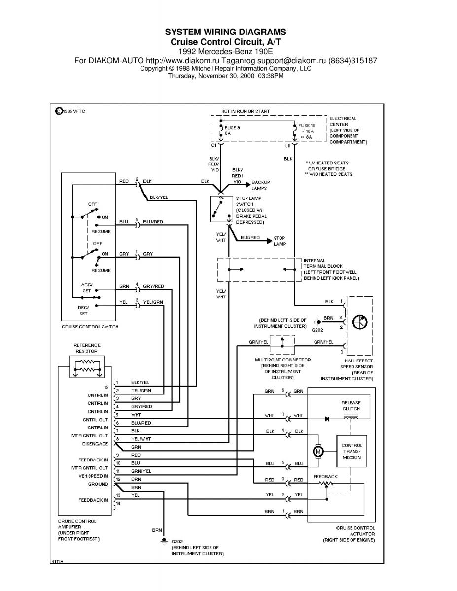 manual Mercedes 190 Mercedes Benz 190 W201 wiring diagram schemat page