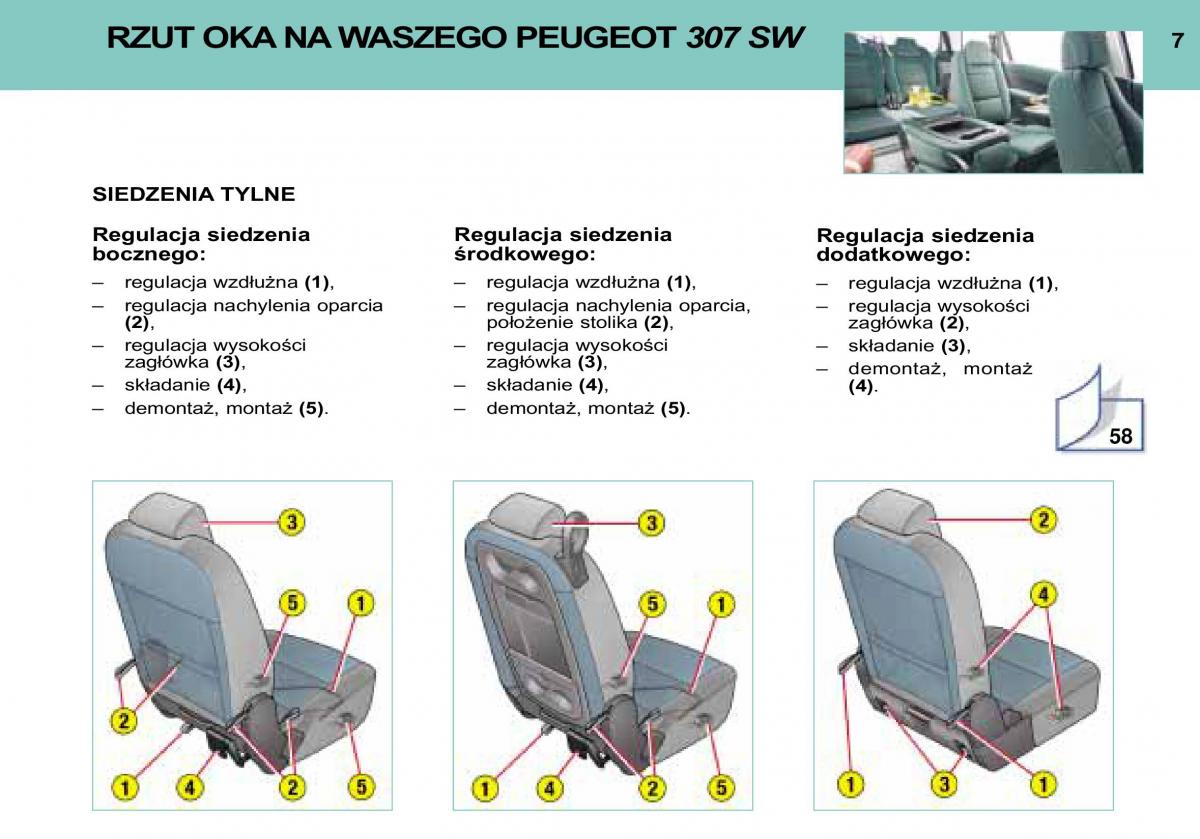 manual Peugeot 307 SW Peugeot 307 SW instrukcja / page 7