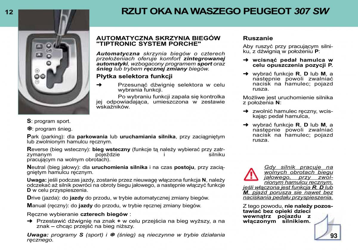 manual Peugeot 307 SW Peugeot 307 SW instrukcja / page 11