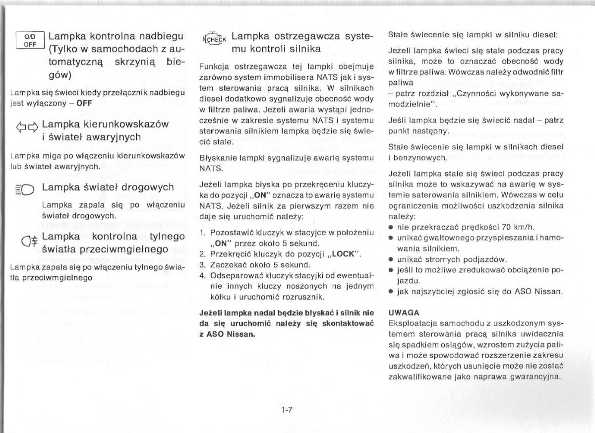 Nissan Primera P11 II instrukcja obslugi / page 11