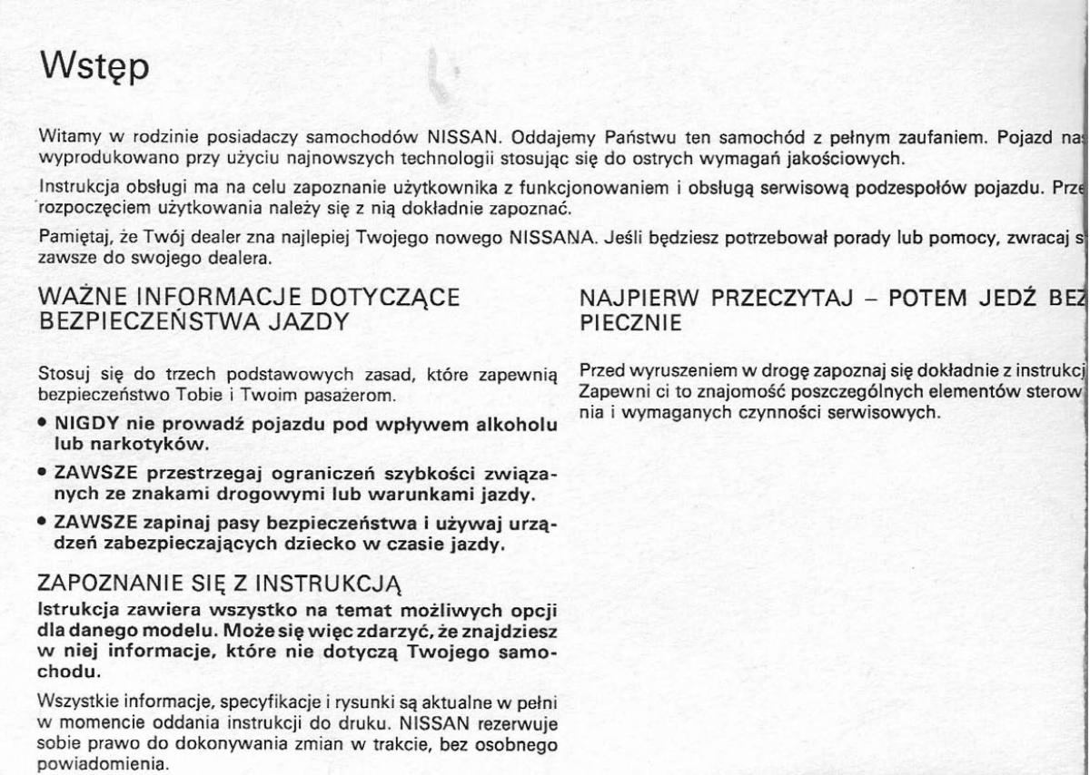 Nissan Primera P11 II instrukcja obslugi / page 2