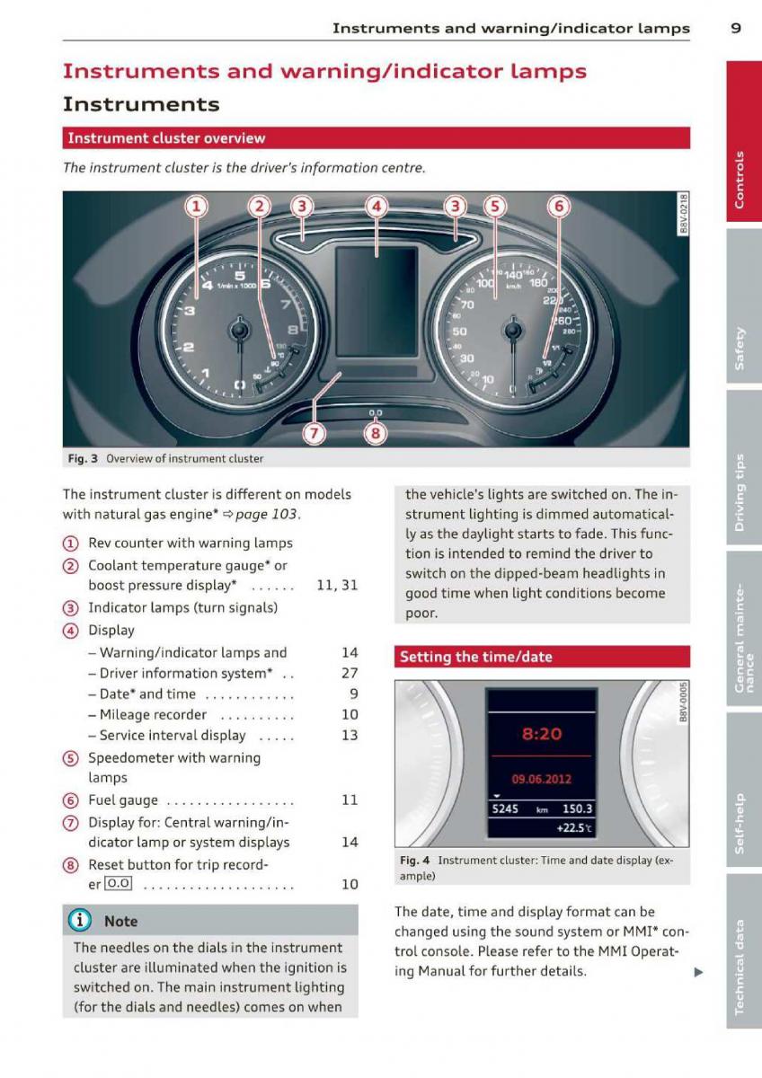 manual Audi A3 S3 Audi A3 S3 III owners manual / page 11