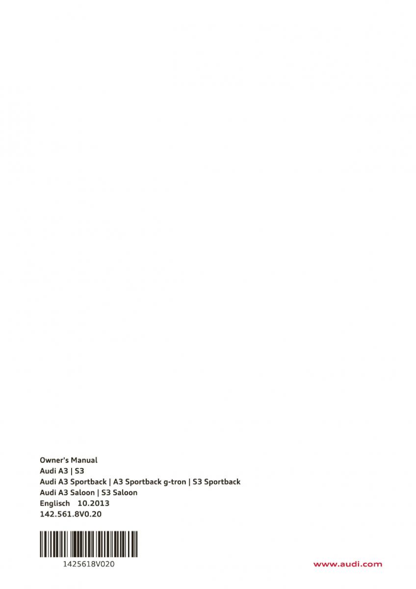 manual Audi A3 S3 Audi A3 S3 III owners manual / page 306