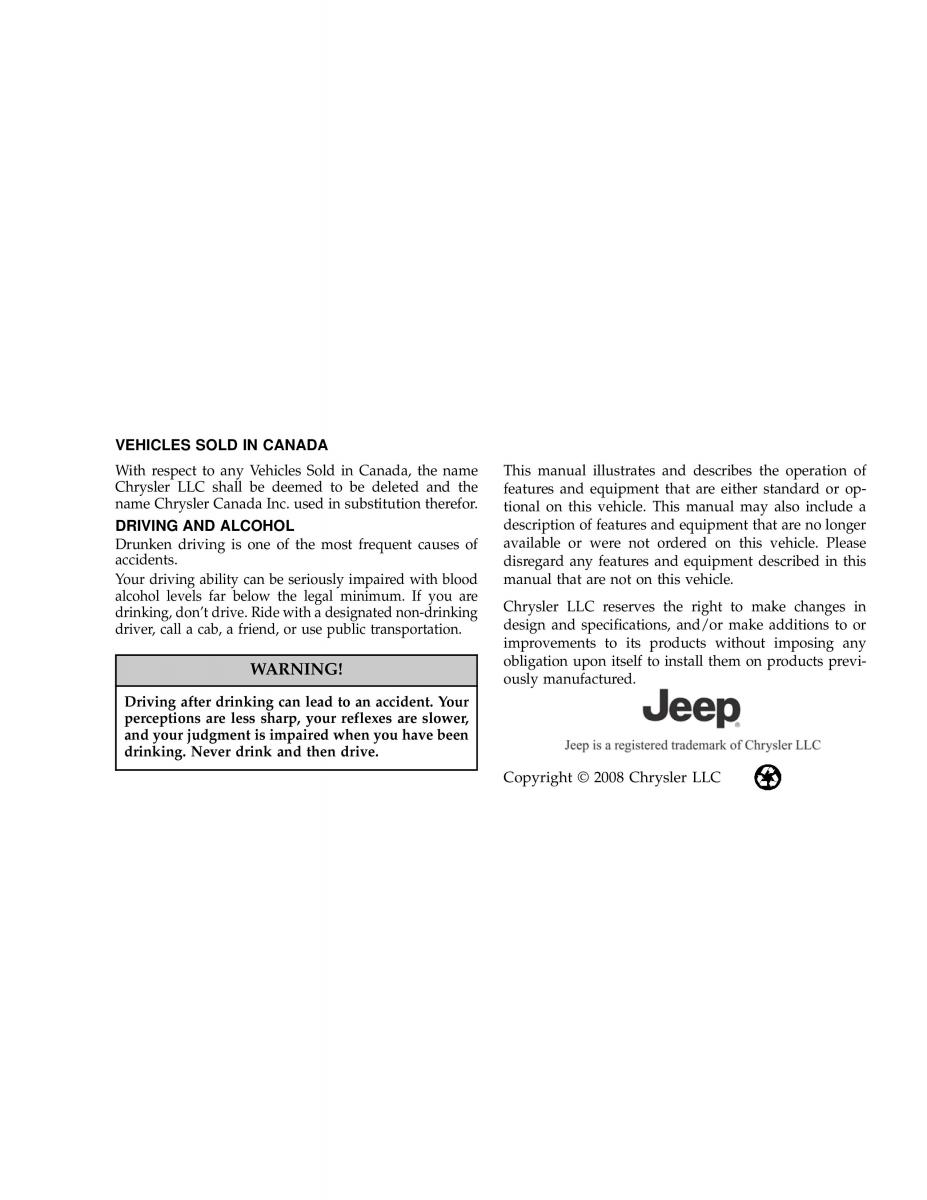 Jeep Liberty Cherokee KK owners manual / page 2