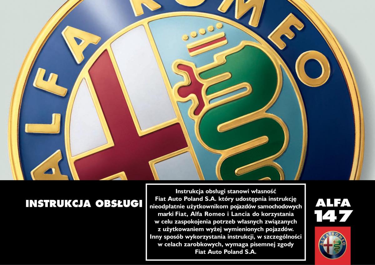 Alfa Romeo 147 instrukcja obslugi / page 1