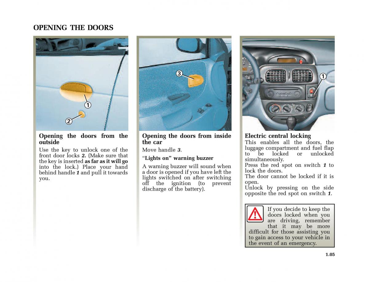 instrukcja obsługi  Renault Megane I 1 phase II owners manual / page 10