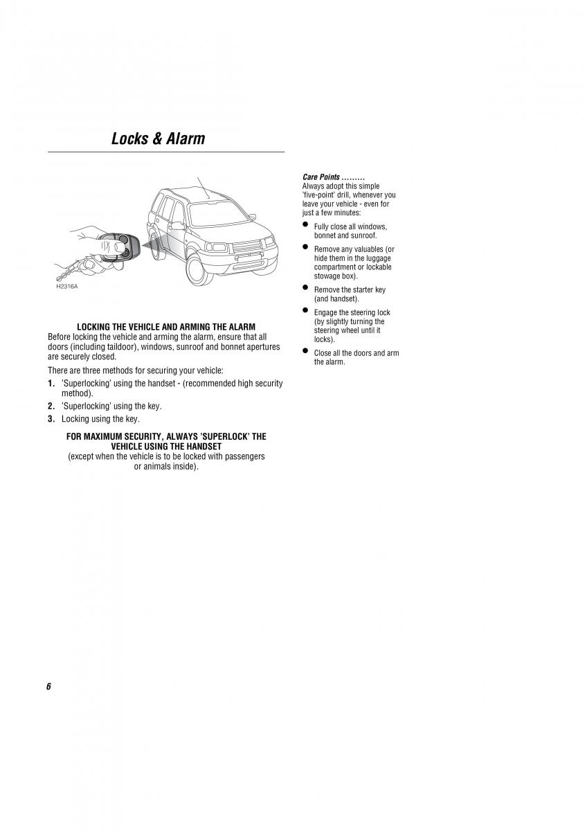 manual Land Rover Freelander Land Rover Freelander I 1 owners manual / page 7