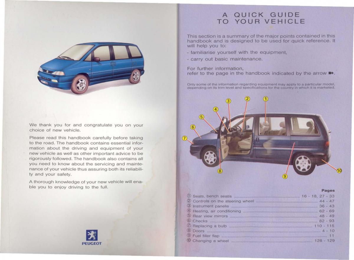 manual Peugeot 806 Peugeot 806 owners manual / page 2