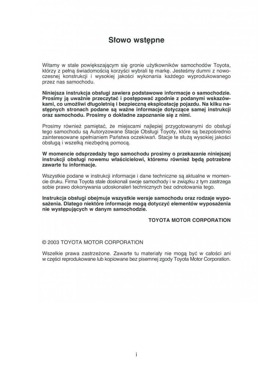 manual Toyota Avensis Toyota Avensis II 2 instrukcja / page 2