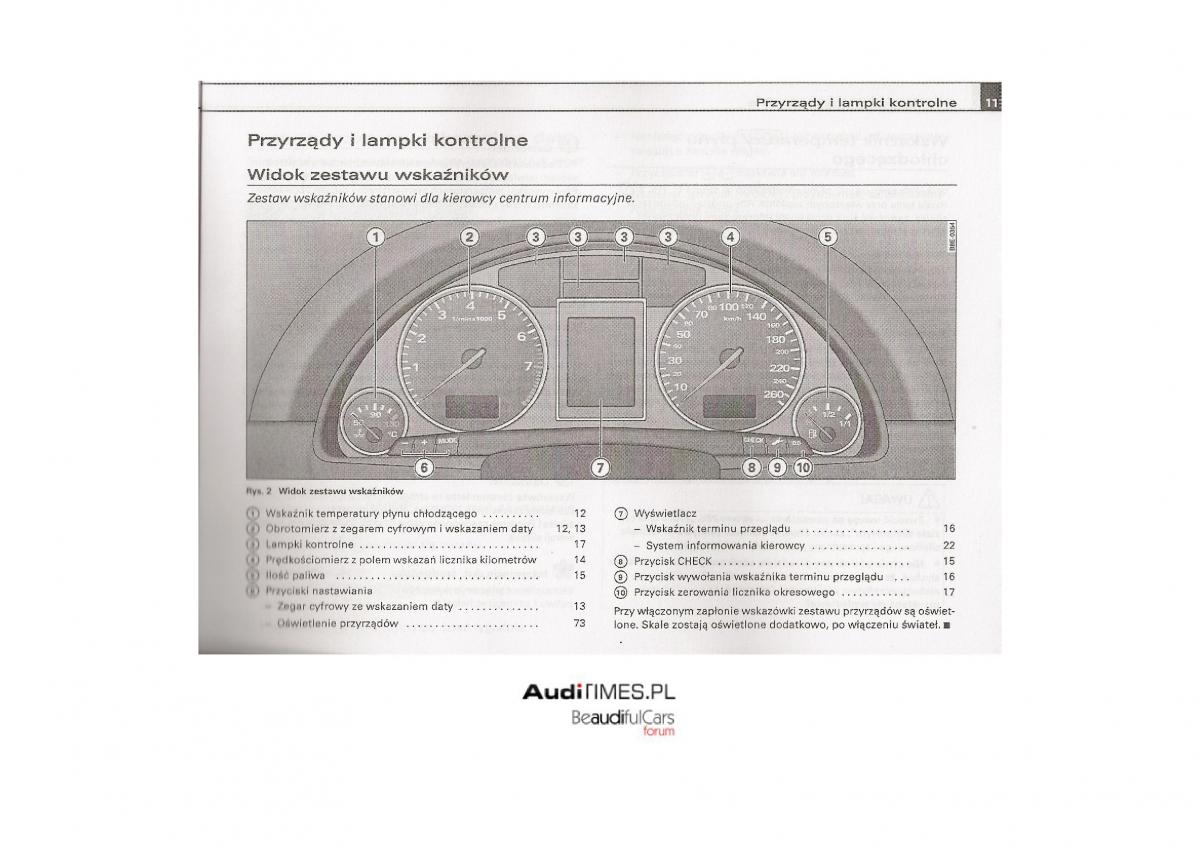 manual Audi A4 B7 Audi A4 B7 instrukcja obslugi page 10 - pdf