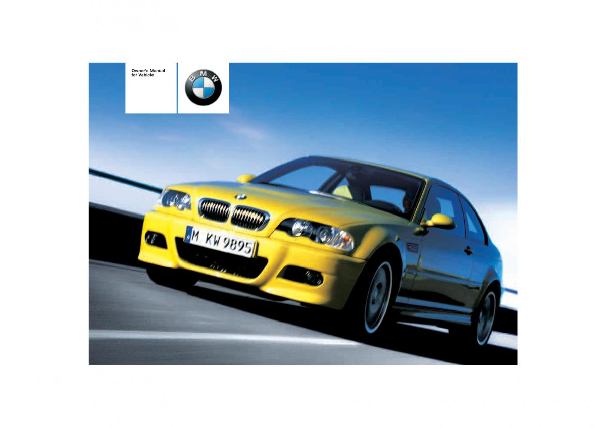 BMW M3 E46 owners manual / page 1