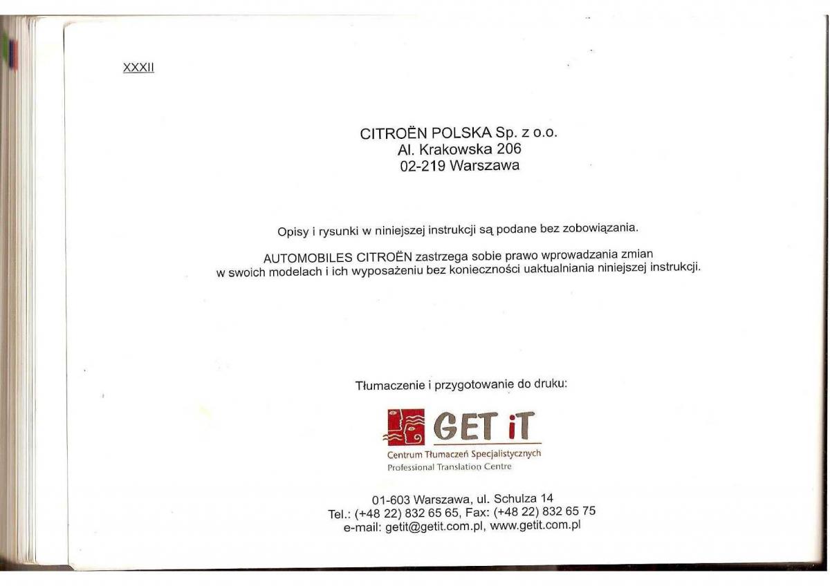 manual Citroen C5 Citroen C5 I 1 instrukcja / page 191