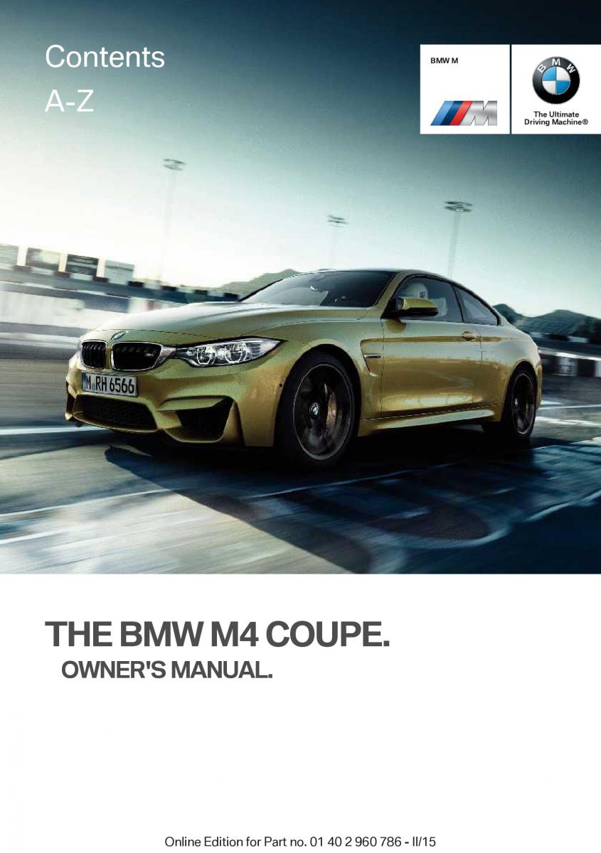 BMW M4 F82 F84 Coupe M Power owners manual / page 1