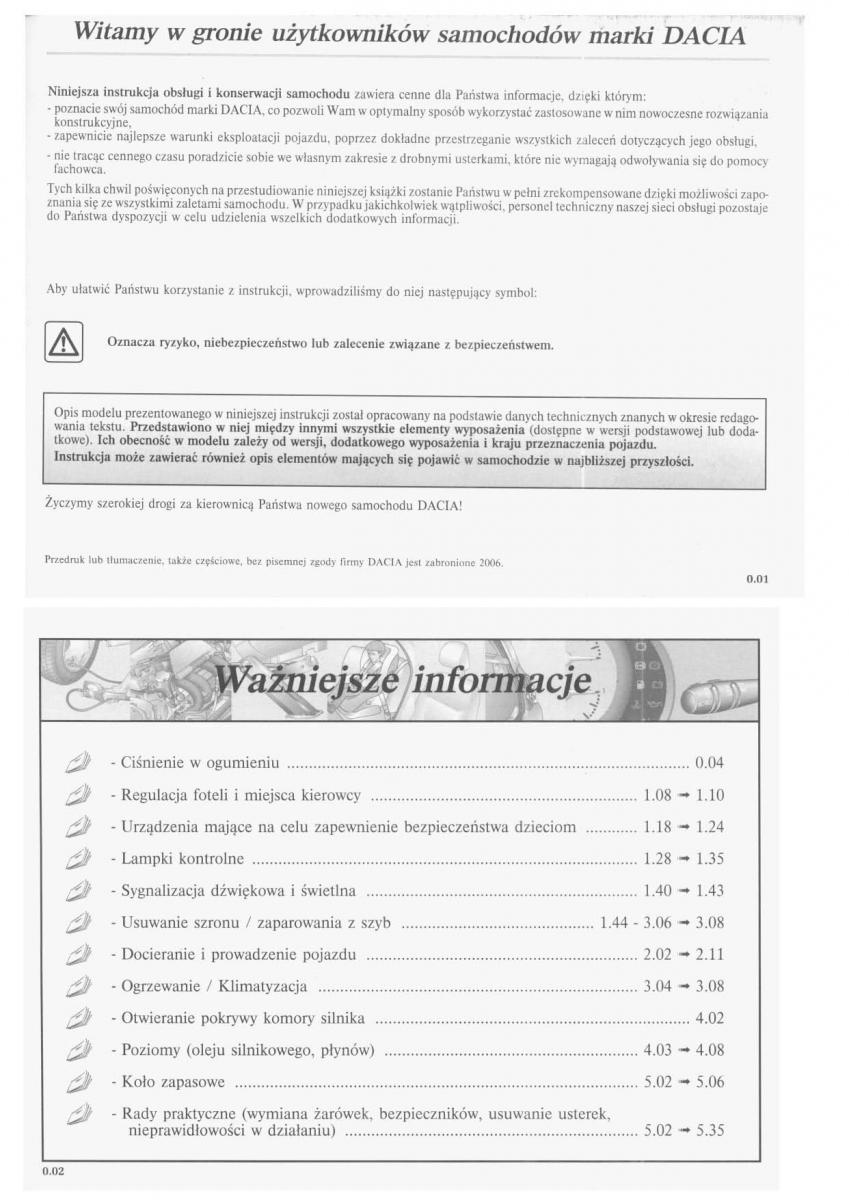 manual Dacia Logan Dacia Logan I 1 instrukcja / page 2