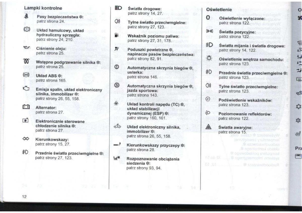 manual Opel Zafira Opel Zafira A Vauxhall instrukcja / page 13