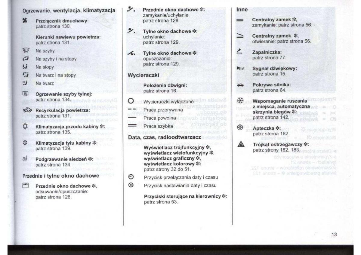 manual Opel Zafira Opel Zafira A Vauxhall instrukcja / page 14