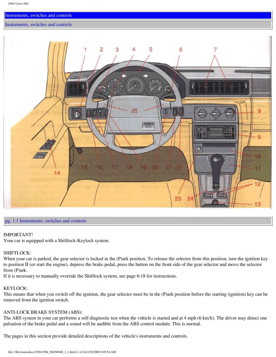 manual Volvo 940 Volvo 940 owners manual / page 3