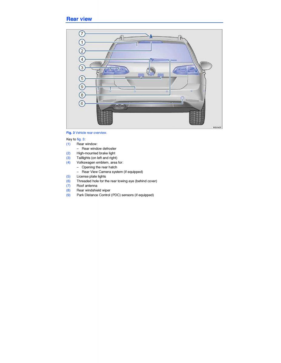 VW Golf VII 7 SportWagen Variant owners manual / page 11