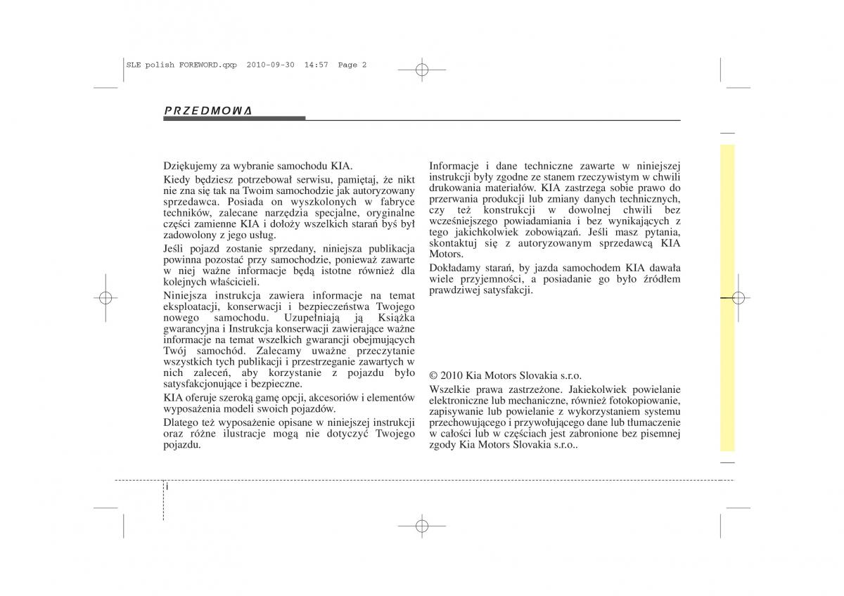 instrukcja obslugi  Kia Sportage III instrukcja / page 2