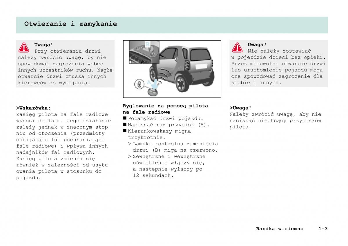 manual Smart Fortwo Smart Fortwo I 1 City instrukcja / page 8