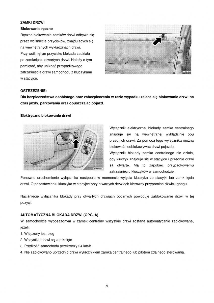 manual Chrysler Voyager Chrysler Voyager Caravan IV 4 instrukcja / page 9