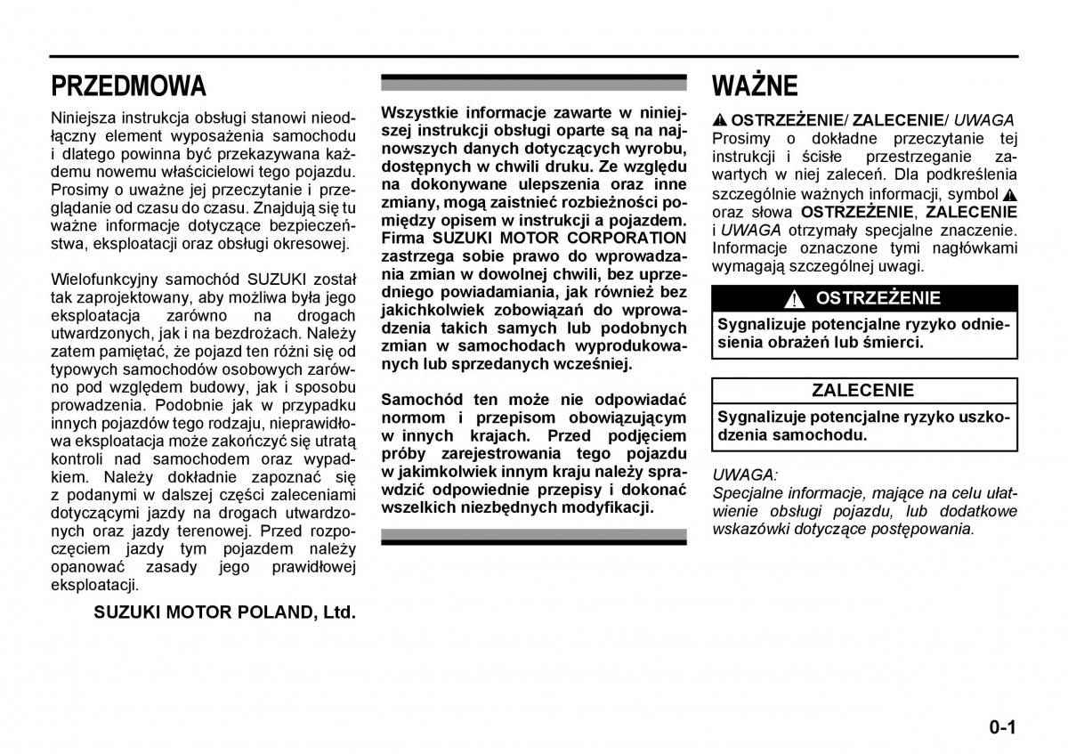 instrukcja obsługi Suzuki Grand Vitara Suzuki Grand Vitara I 1 instrukcja / page 7
