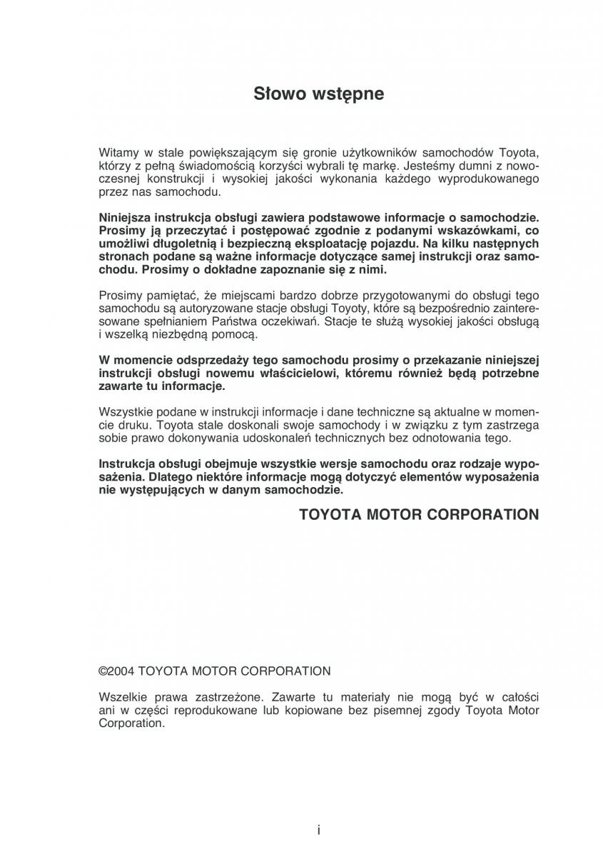manual Toyota Corolla Toyota Corolla IX 9 E120 E130 E12 instrukcja / page 2