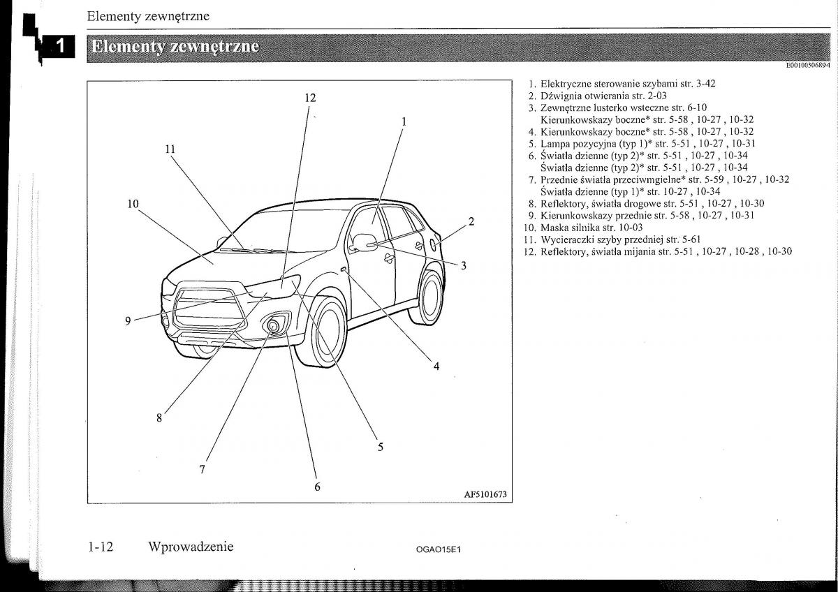 manual Mitsubishi ASX Mitsubishi ASX instrukcja / page 13