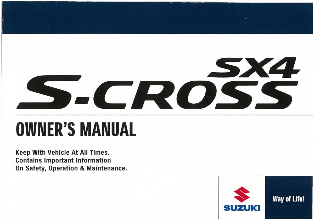instrukcja obsługi Suzuki SX4 S Cross Suzuki SX4 S Cross owners manual / page 1