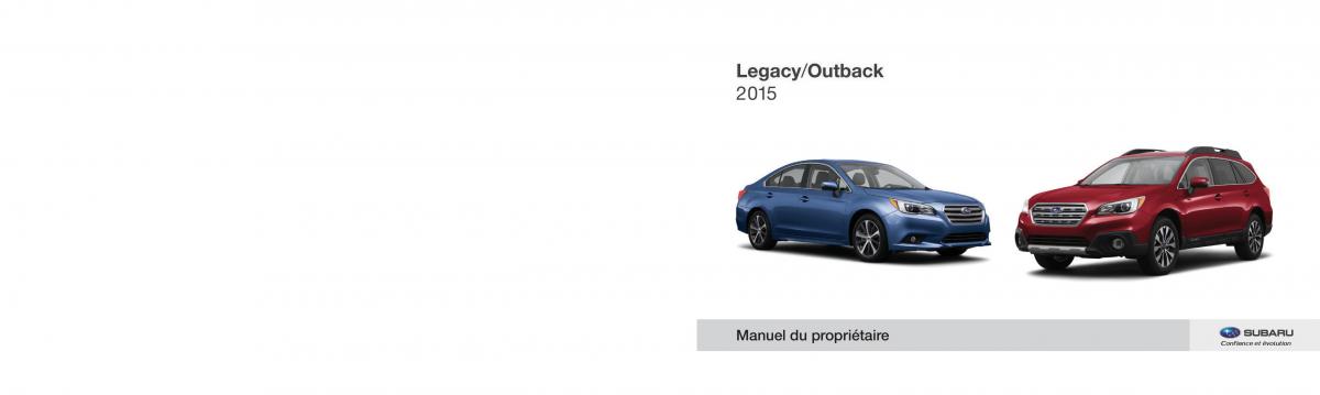 Subaru Outback Legacy V 5 manuel du proprietaire / page 1
