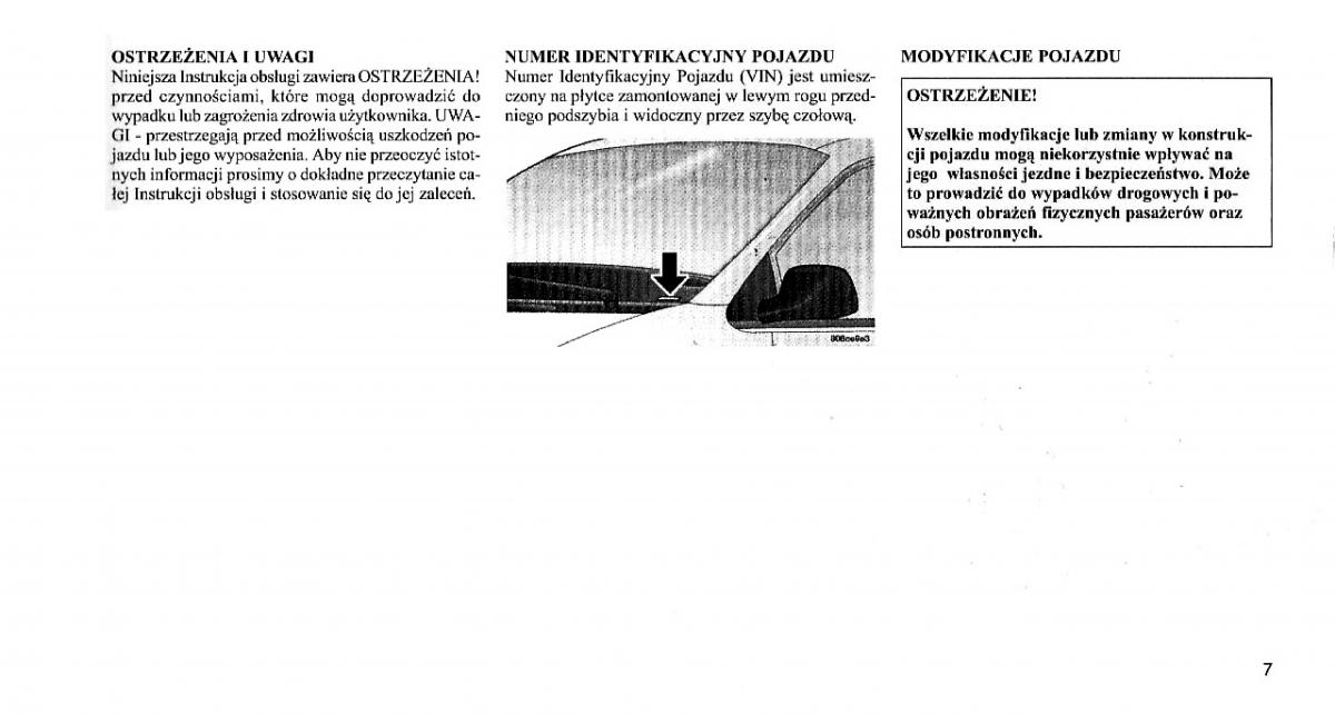 instrukcja obsługi Chrysler 300C Chrysler 300C I 1 instrukcja / page 7