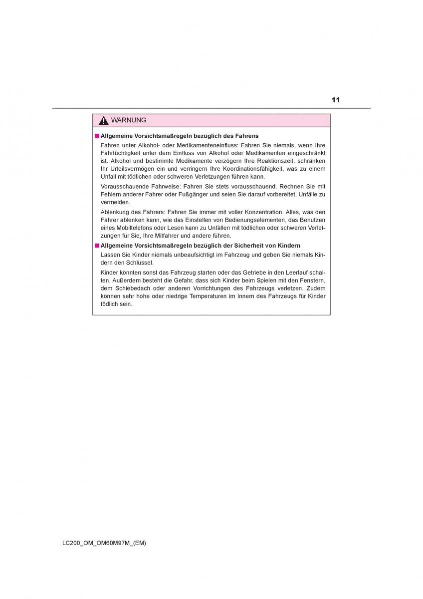 Toyota Land Cruiser J200 Handbuch / page 11