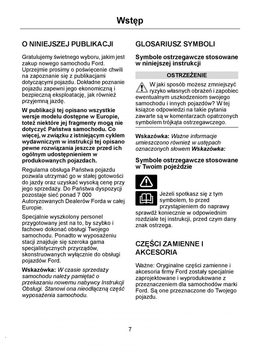 manual Ford Ka Ford Ka I 1 instrukcja / page 9