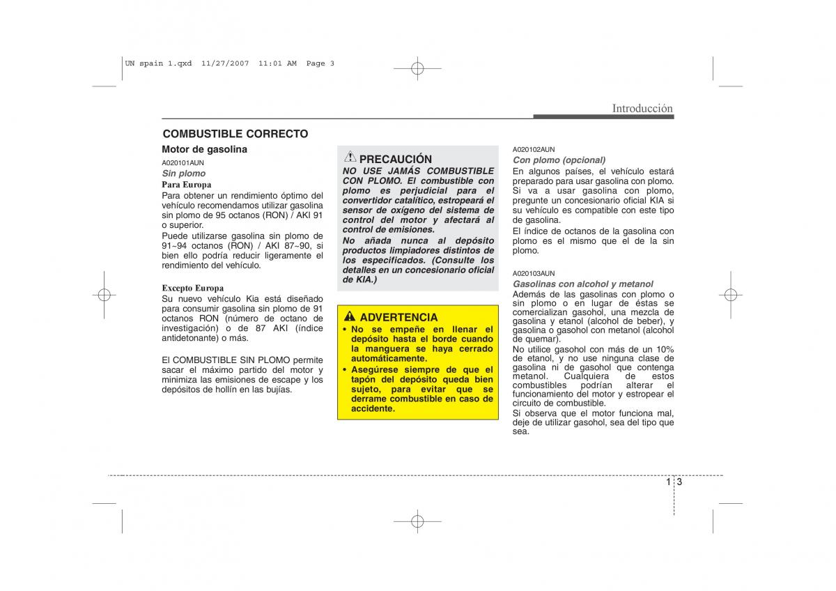 manual  KIA Carens II 2 manual del propietario / page 6