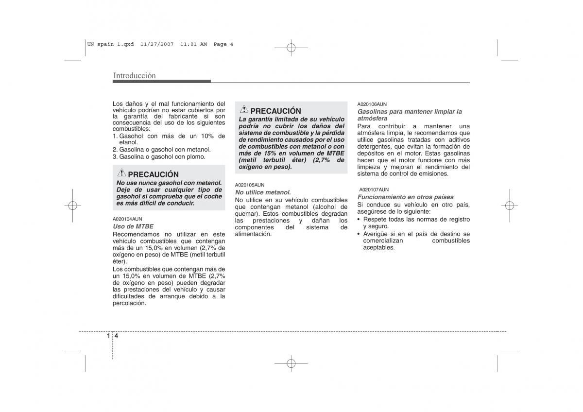 manual  KIA Carens II 2 manual del propietario / page 7