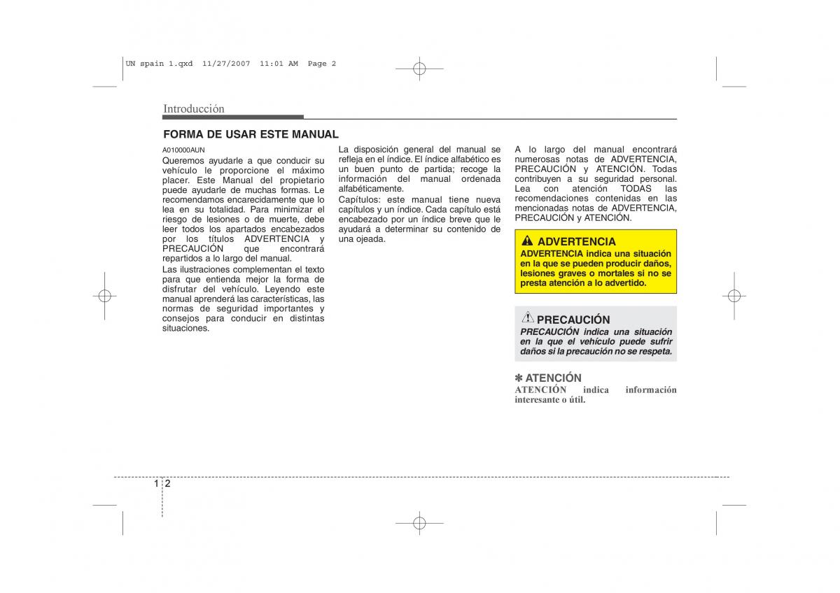 manual  KIA Carens II 2 manual del propietario / page 5