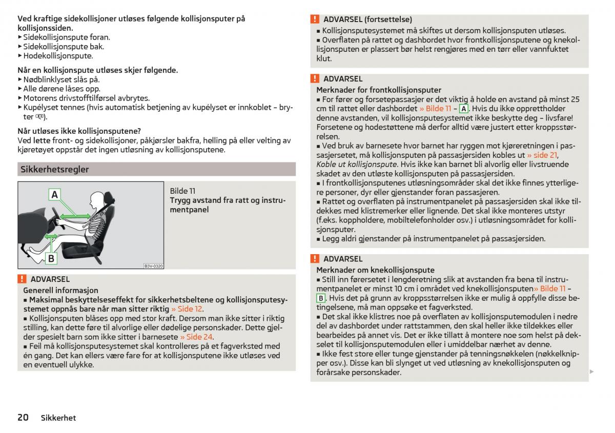 manual Skoda Kodiaq bruksanvisningen / page 22