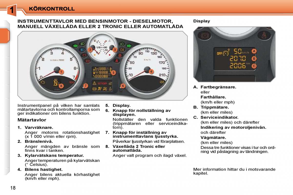 Peugeot 207 instruktionsbok / page 1