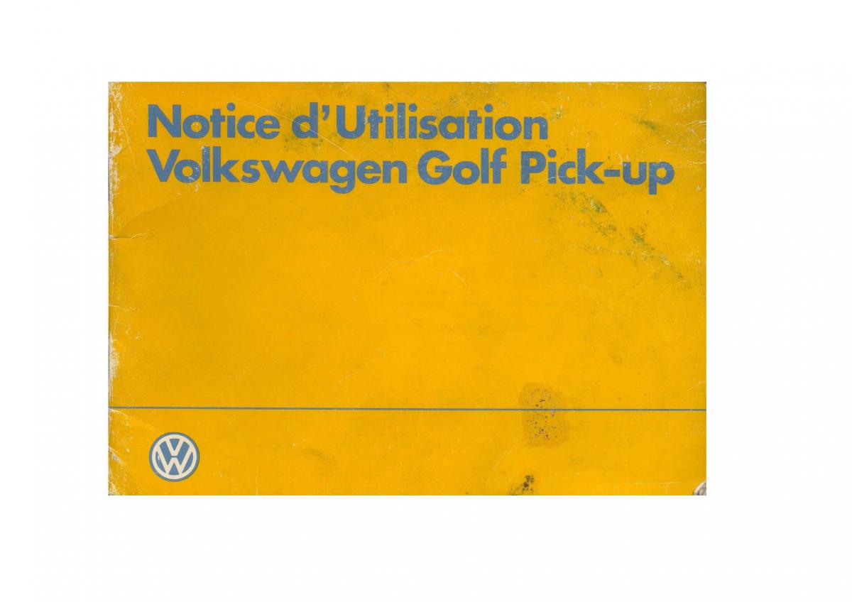 VW Golf I 1 pickup manuel du proprietaire / page 1