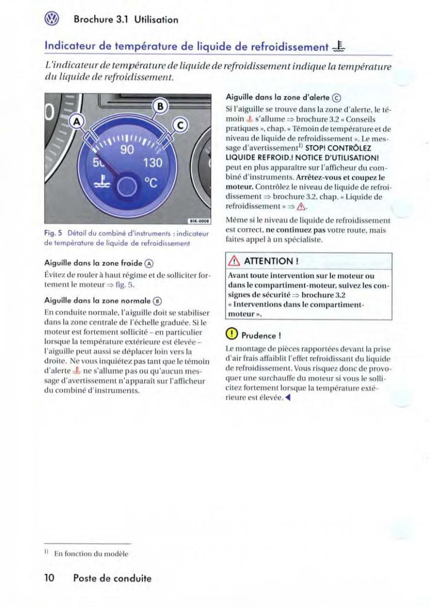 manuel du propriétaire VW Golf V 5 manuel du proprietaire / page 13