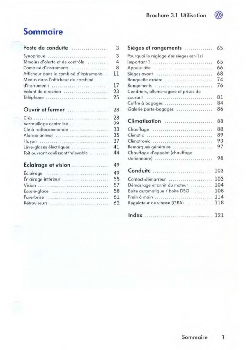 VW Golf V 5 manuel du proprietaire / page 4